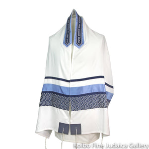 Tallit Set, Blue and Silver Diamond Detail