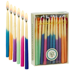 Chanukah Candles, Multicolor, Pure Beeswax