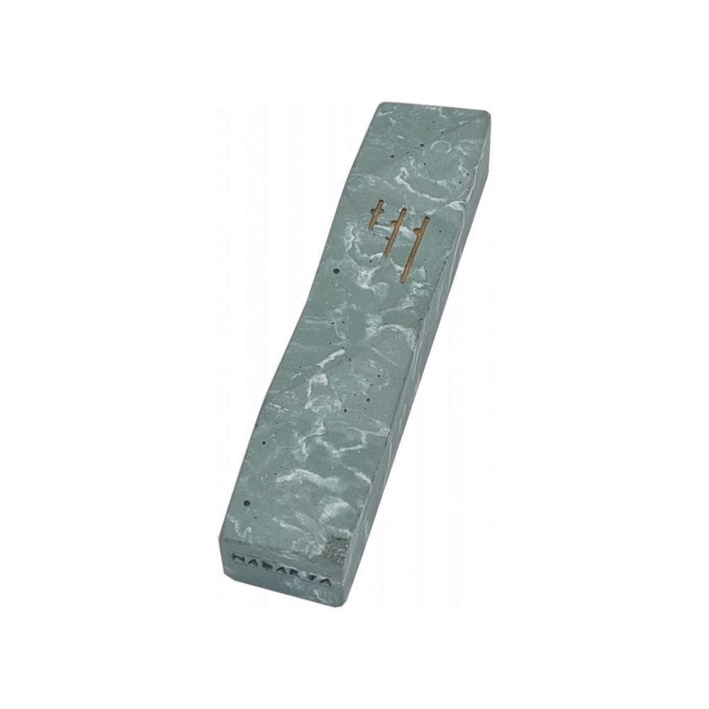 Mezuzah, Origami Design, Jade Green Marbled Concrete