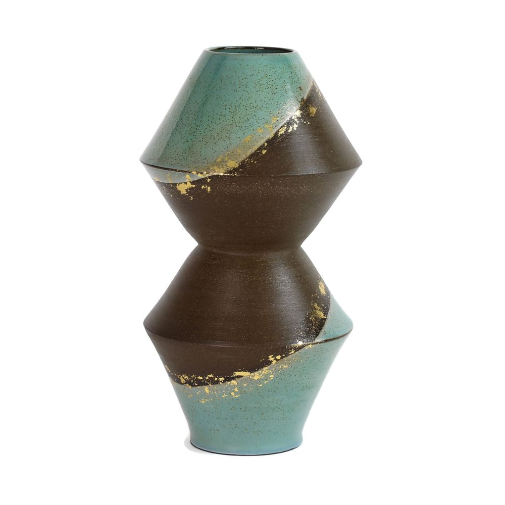 Vase, Sculptural Ceramic Design, One Of A Kind Piece, 12" x 7.5