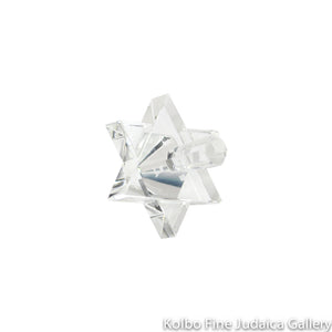 Dreidel and Stand, Clear Star of David with Hebrew Letters, Crystal