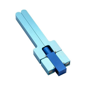 Menorah, Collapsible Travel Design, Blue Anodized Aluminum