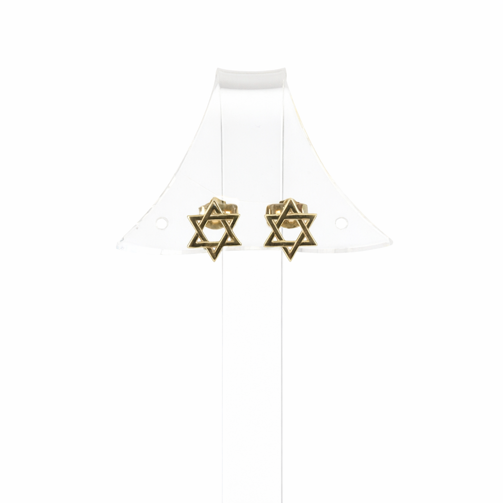 Earrings, Star, Gold Plate Over Silver