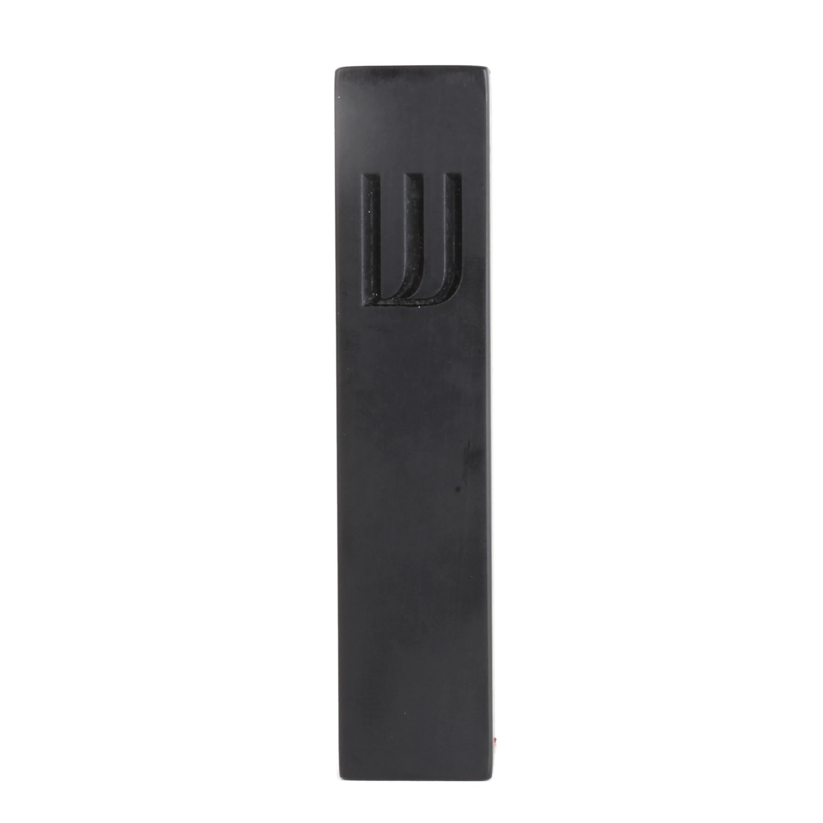 Mezuzah, Black Concrete with Engraved Shin, 5"