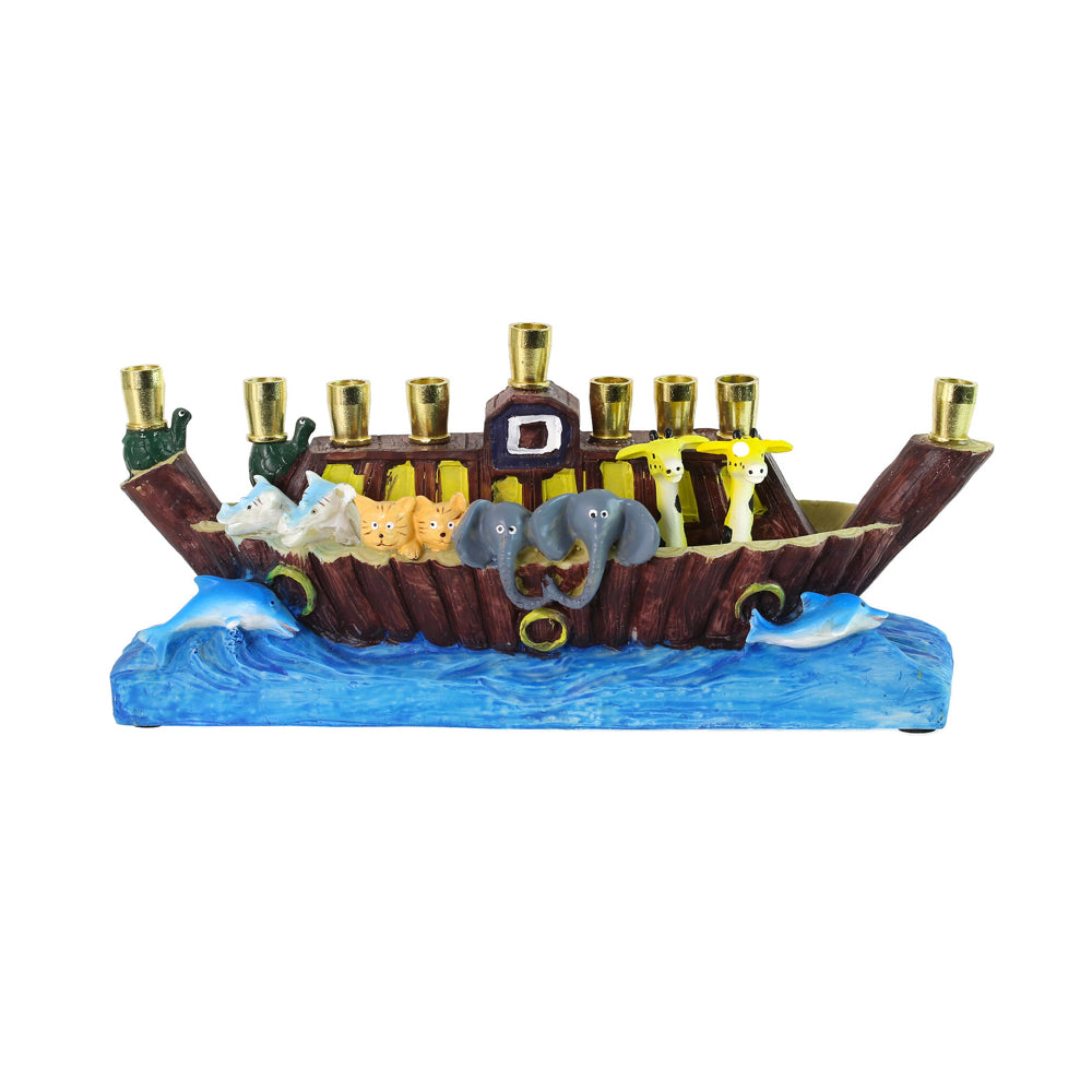 Menorah, Noah’s Ark, Painted Resin