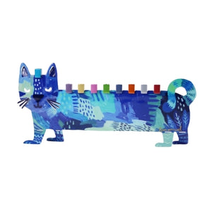 Menorah, Double-Sided Cat, Lasercut Metal