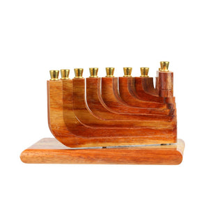 Menorah, Kinetic Design with Movable Arms, Spalted Padauk