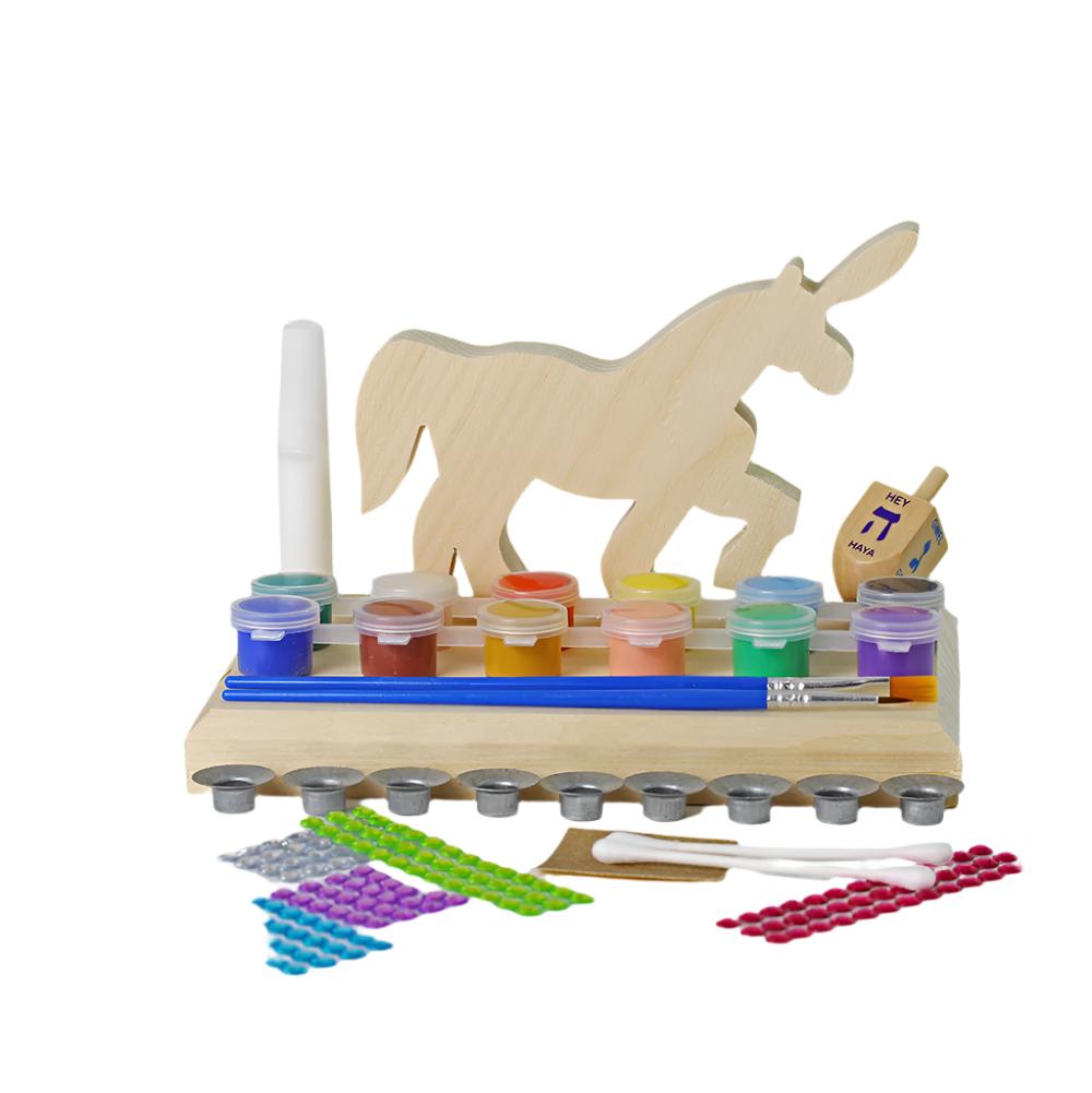 Menorah Kit, Wooden Unicorn, Make Your Own