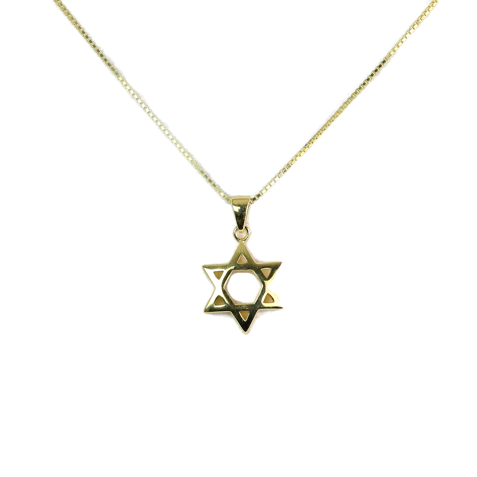 Necklace, Star, Curved Design, Medium Size, 5 Microns of Gold Plated Over Sterling Silver, Includes 20" Chain