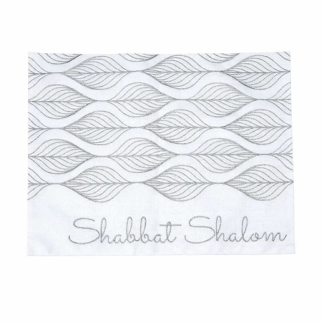 Challah Cover, Silver Leaf Pattern