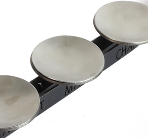 Seder Plate with Gentle Curve, Hand Forged Steel with Stainless Steel Dishes