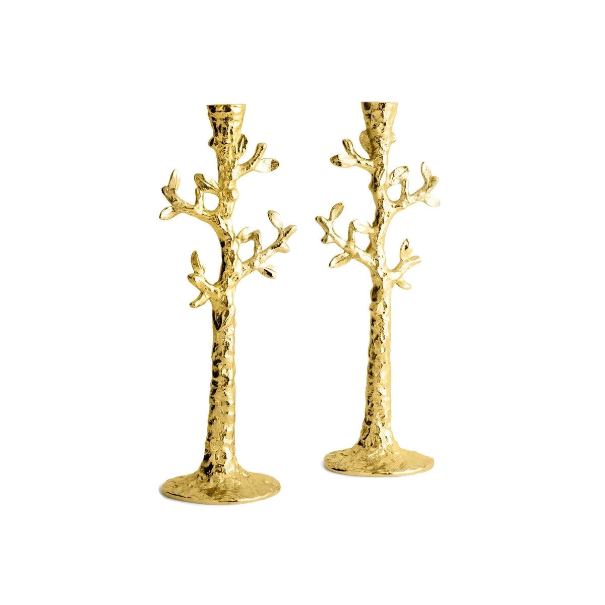 Candlesticks, Tree of Life Design, Goldtone