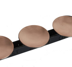 Seder Plate with Gentle Curve, Hand Forged Steel with Copper Dishes
