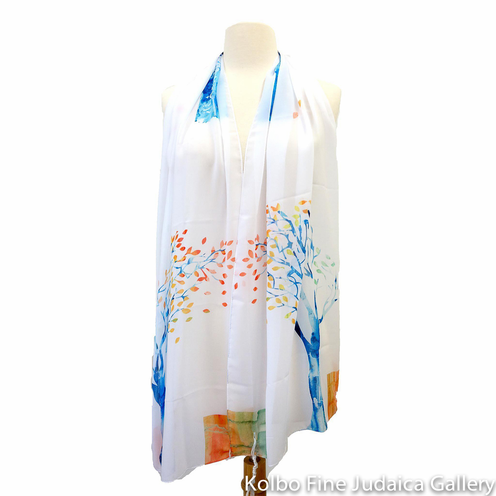 Tallit Set, Tree Of Life, Chiffon, 18 x 72”