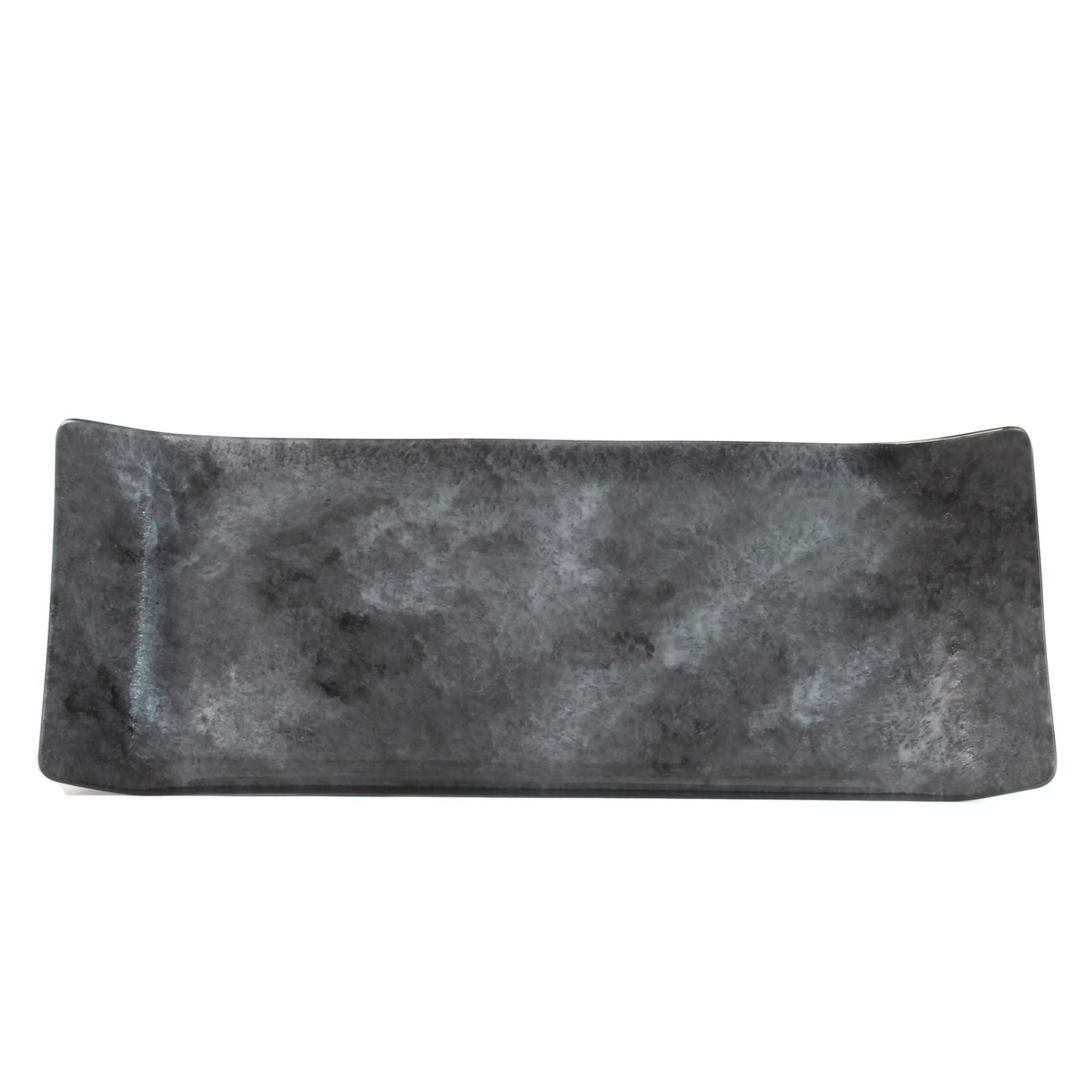 Candlestick Tray, Hand Painted Multi-Gray Tones, Glass