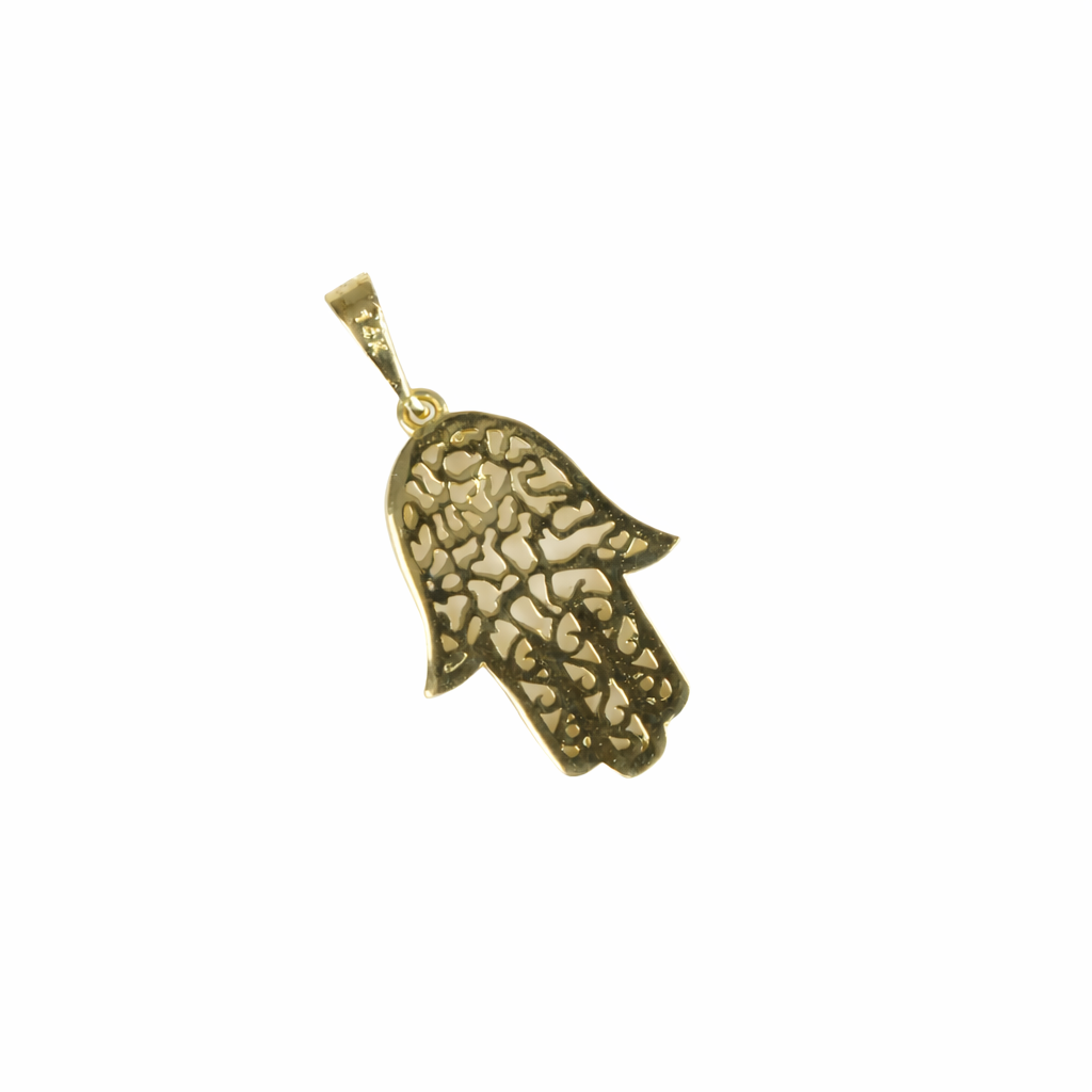Pendant, Hamsa with Filigree, 14K Gold