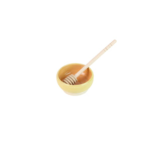Honey and Apple Set, Coral Glaze with Apples, High-Fired Ceramic