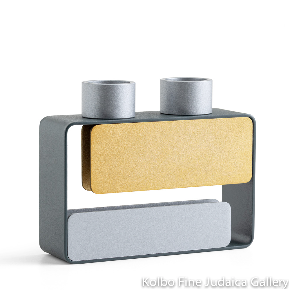 Candlesticks for Travel, Gold and Silver Anodized Aluminum with Magnets