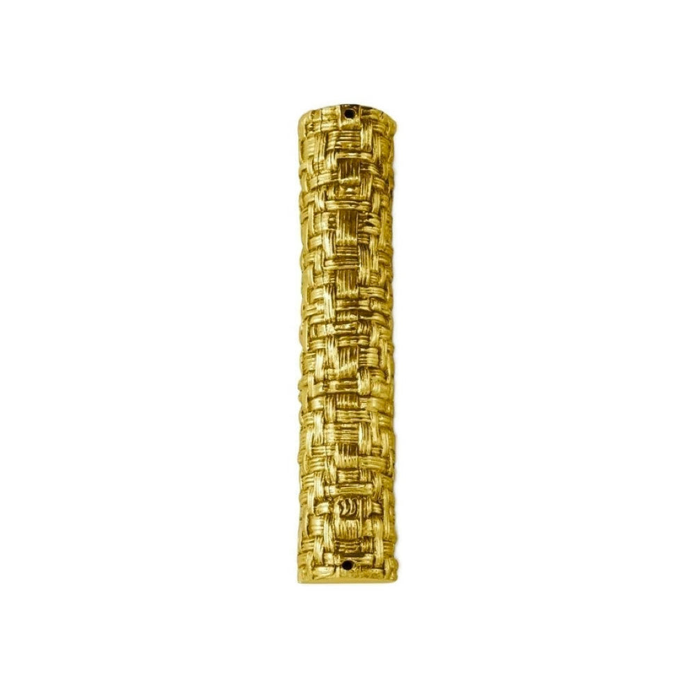 Mezuzah, Palm Design, Antique Goldtone