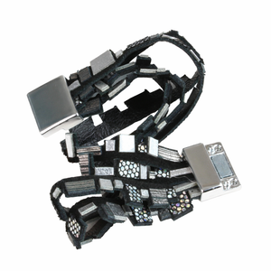 Bracelet, Cuff Style, Silver Leather, Small