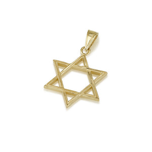 Pendant, Star of David, Textured Design, 14K Gold