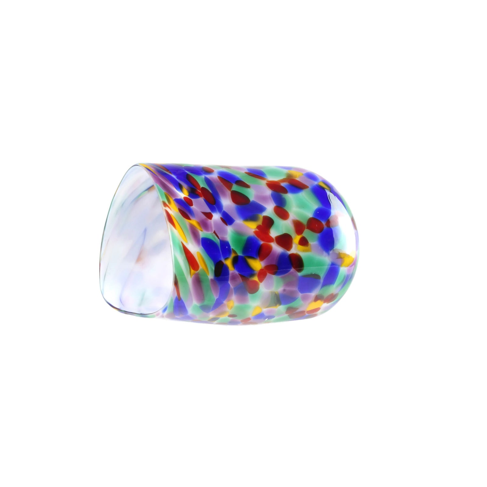 Breaking Glass with Pouch, Opaque, Rainbow Swirl, Hand-Blown Glass