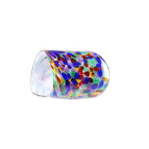 Breaking Glass with Pouch, Opaque, Rainbow Swirl, Hand-Blown Glass