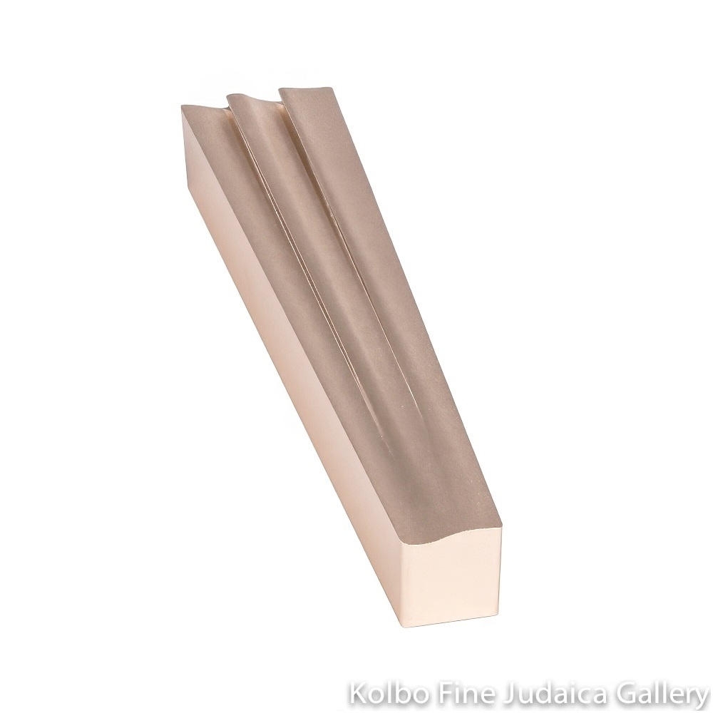 Mezuzah, Abstract Shin, Champagne Anodized Aluminum