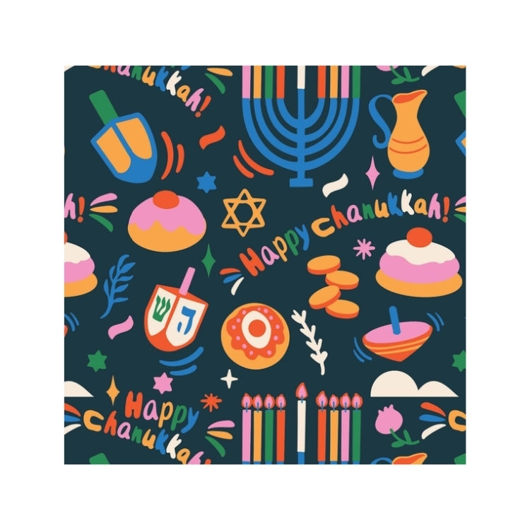 Napkins, Rainbow Chanukah, Cocktail Size, Package of 20