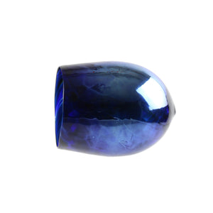 Breaking Glass and Pouch, Luster Blue, Hand Blown