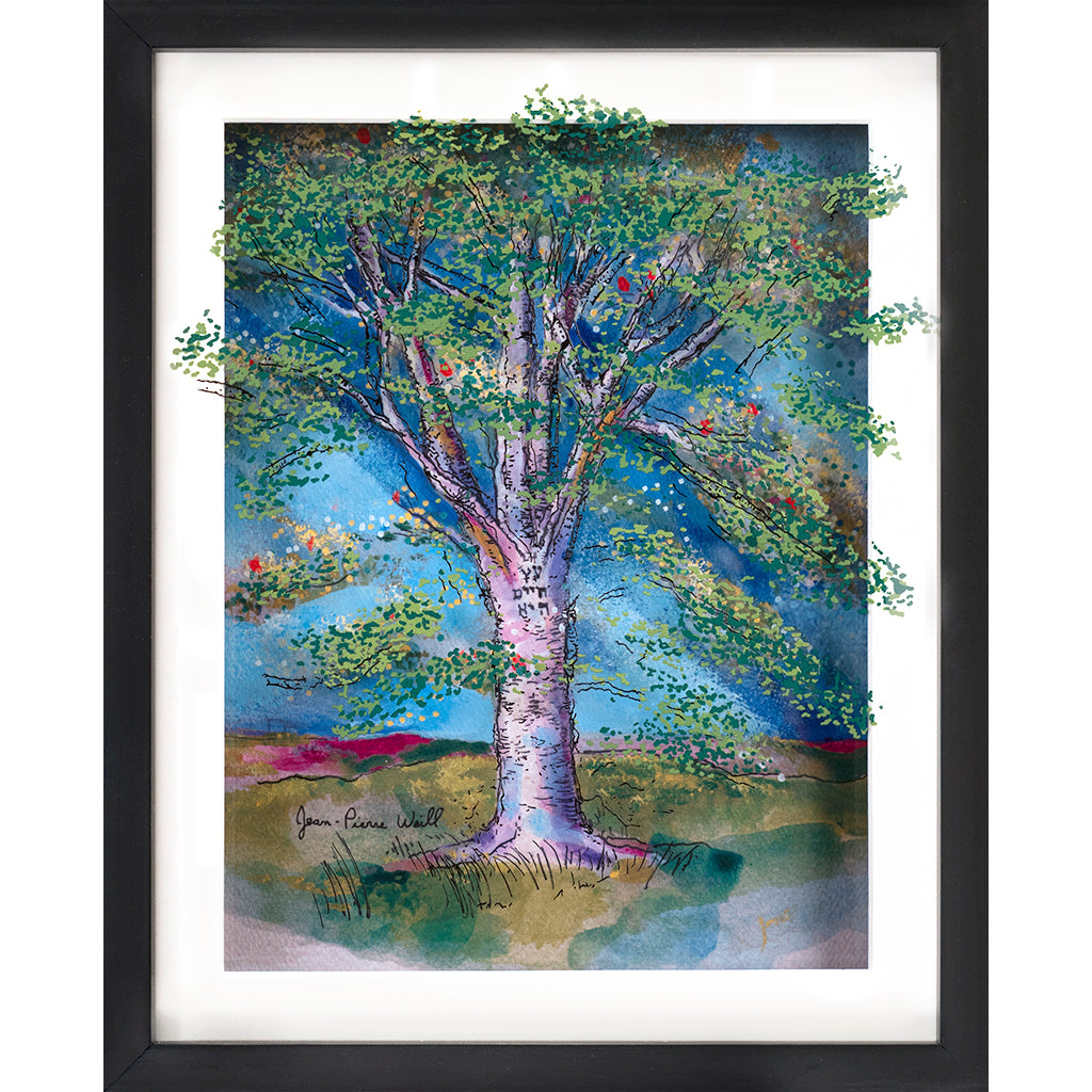Tree of Life, Hand Painted Artwork on Glass, Framed