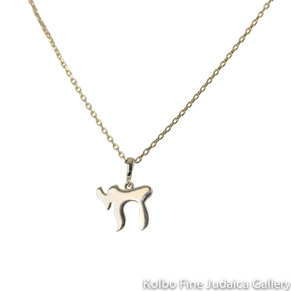 Necklace, Chai, Gold Plated-Sterling Silver, 18" Chain