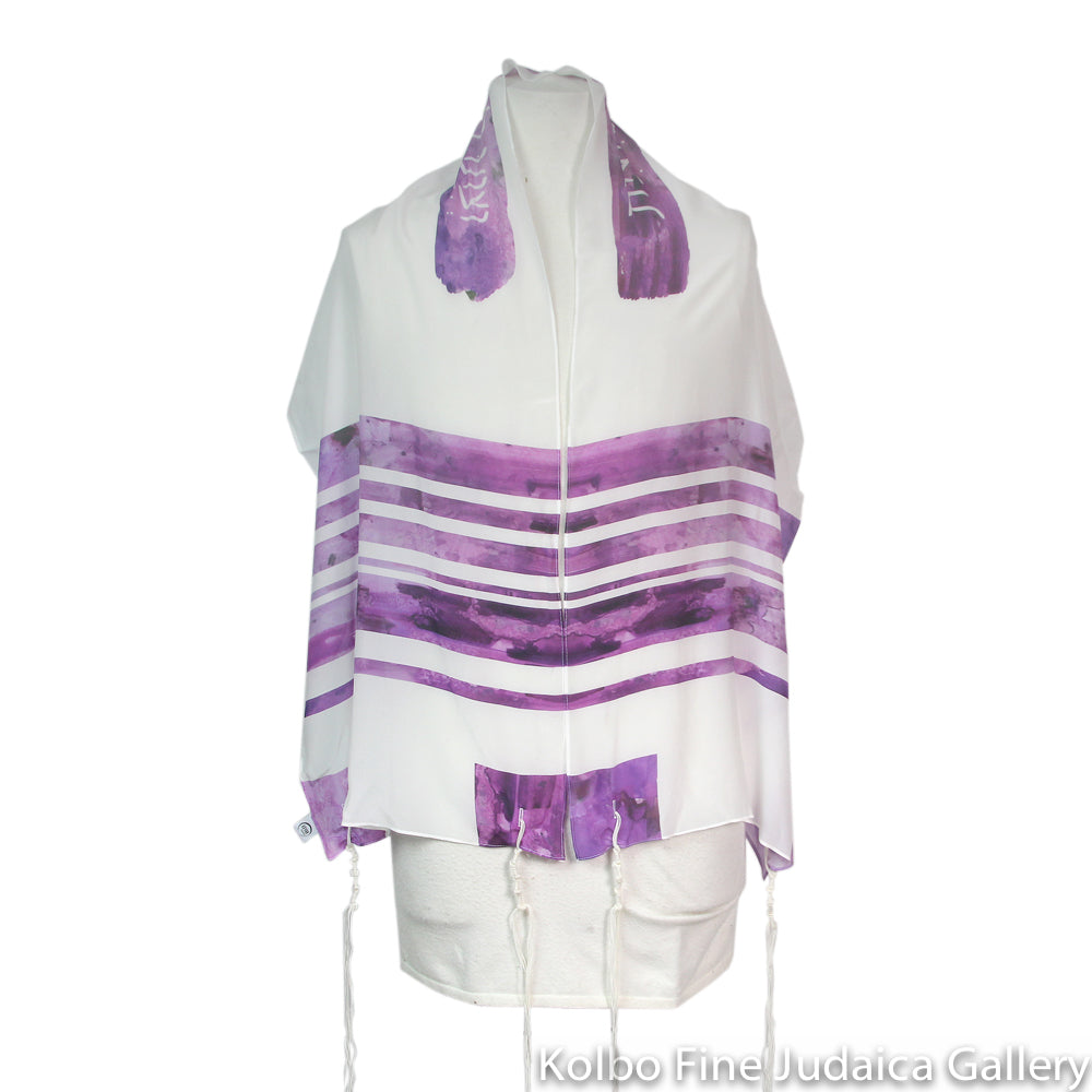 Tallit Set, Fuchsia Stripe, Silk