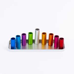 Menorah, Magnetic Travel Design, Anodized Aluminum