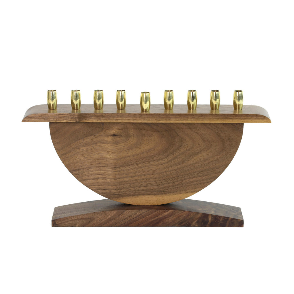 Menorah, Walnut Wood with Walnut Burl Detail