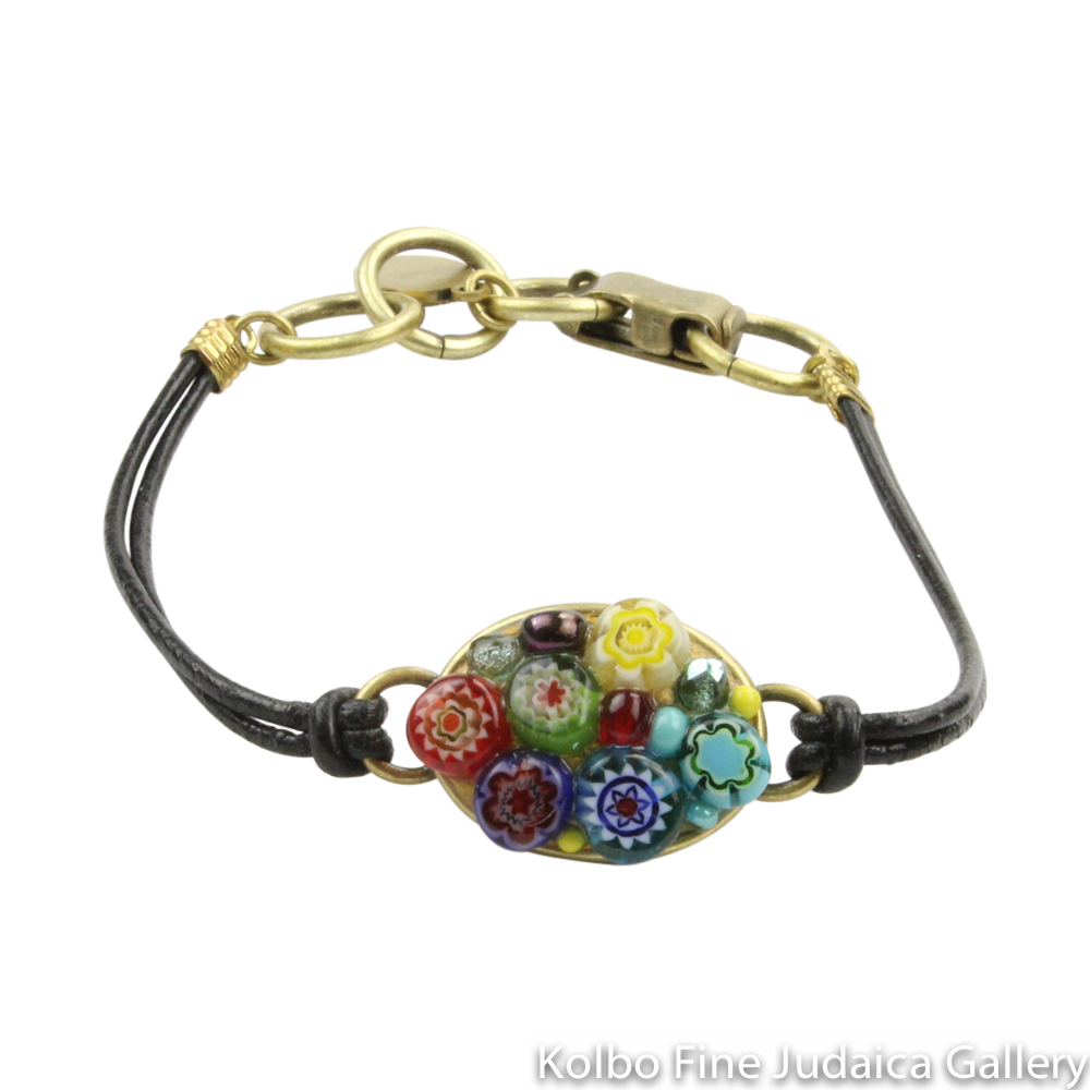 Bracelet, Oval, with Colorful Millefiori Beads