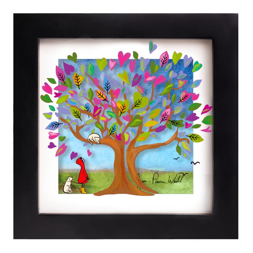 Tree of Life, Mini Hand Painted Artwork on Glass, Framed