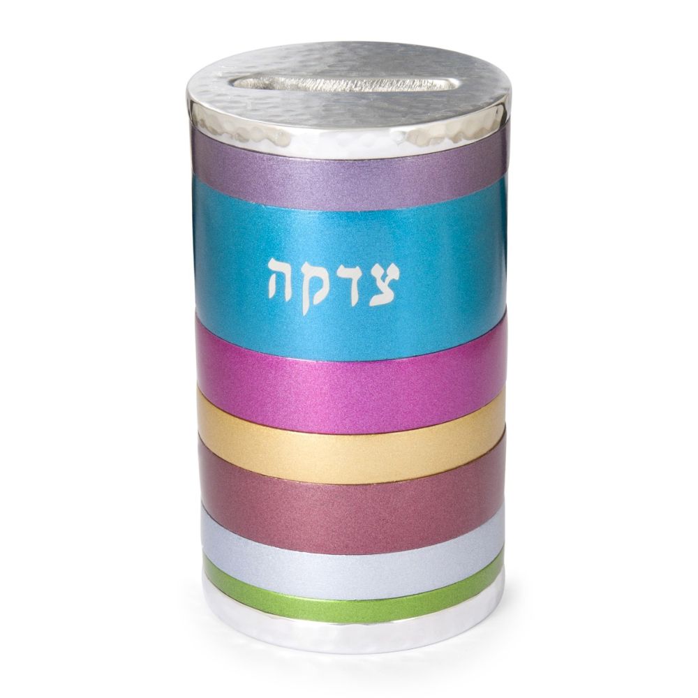 Tzedakah Box, Multicolor Anodized Aluminum
