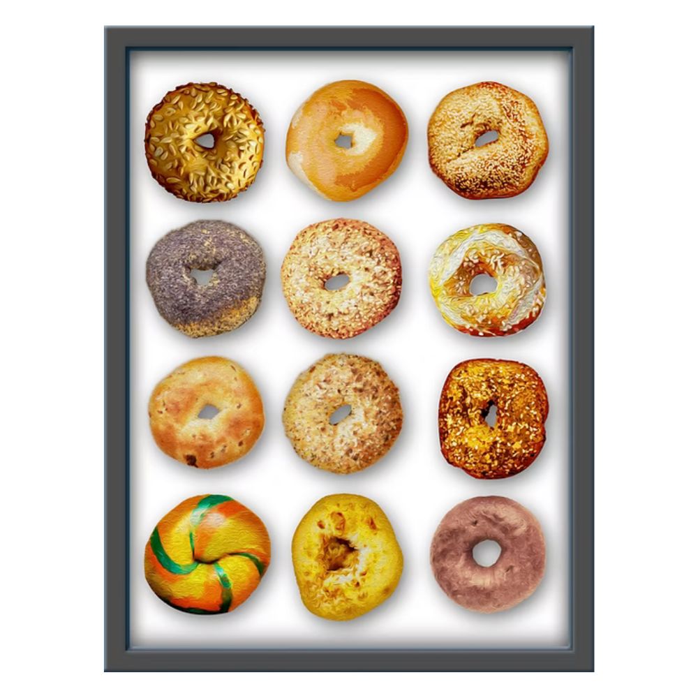 Bagels, Original Design Giclee, 18" x 24", Framed