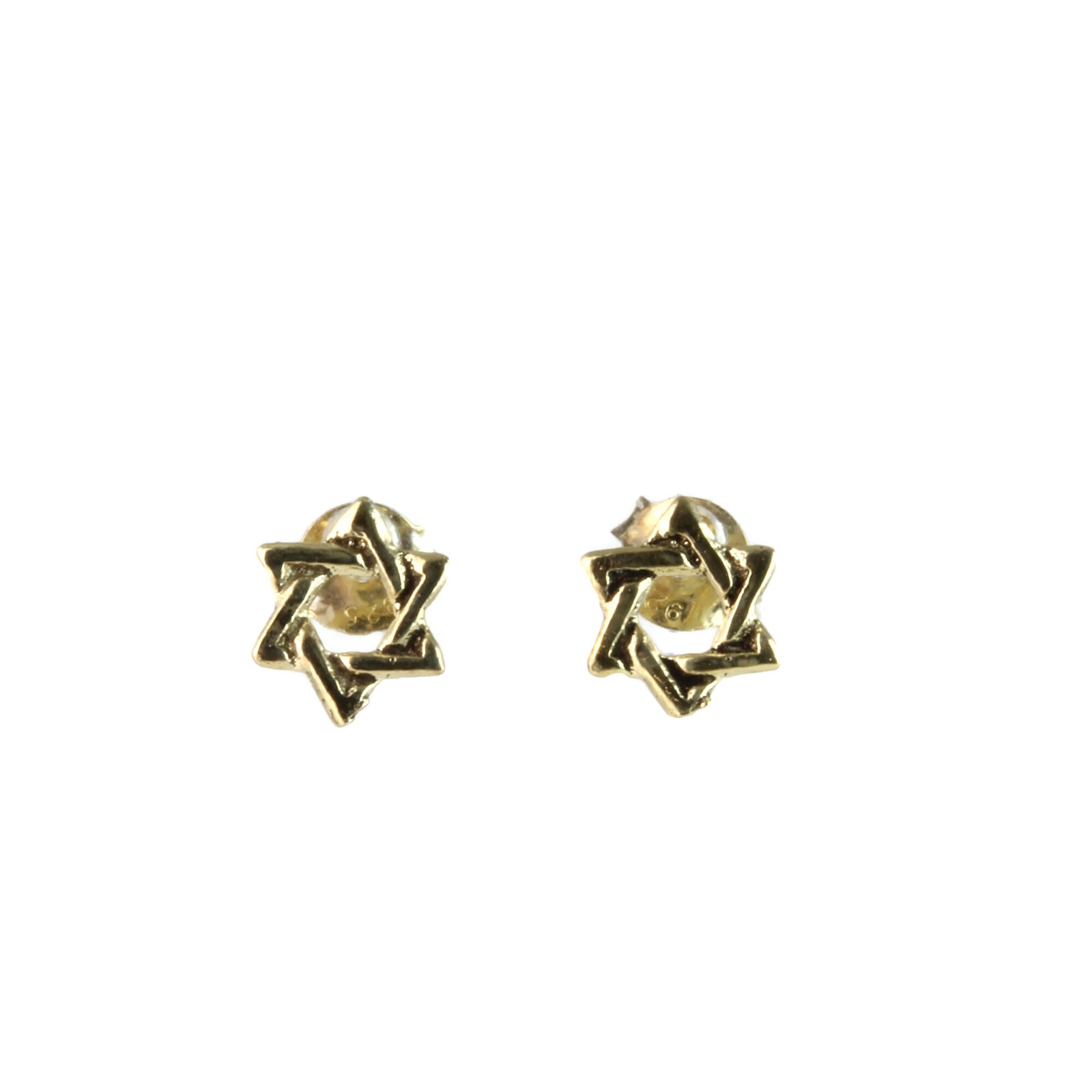 Earrings, Star, Woven Design, Gold Plate Over Sterling Silver