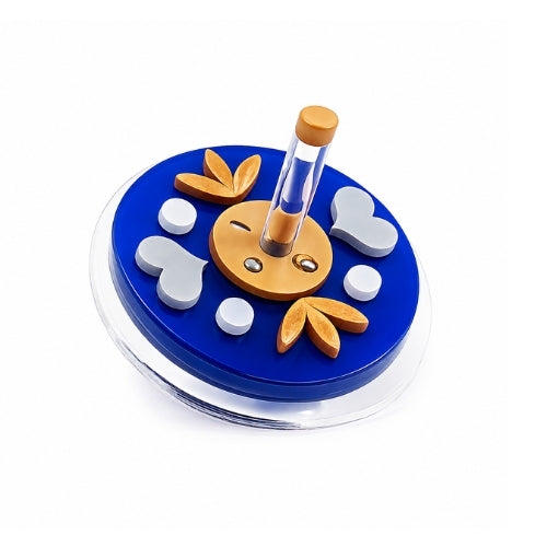 Dreidel, Blue Acrylic with Hearts