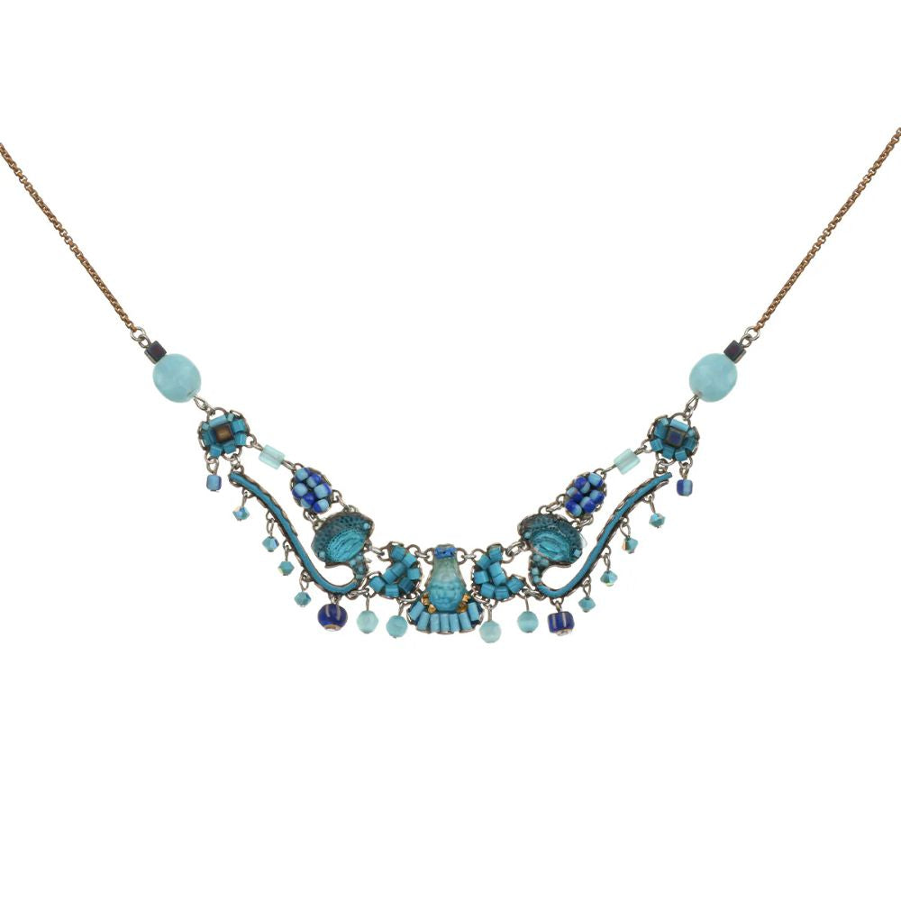 Necklace, Blue Detailed Beading