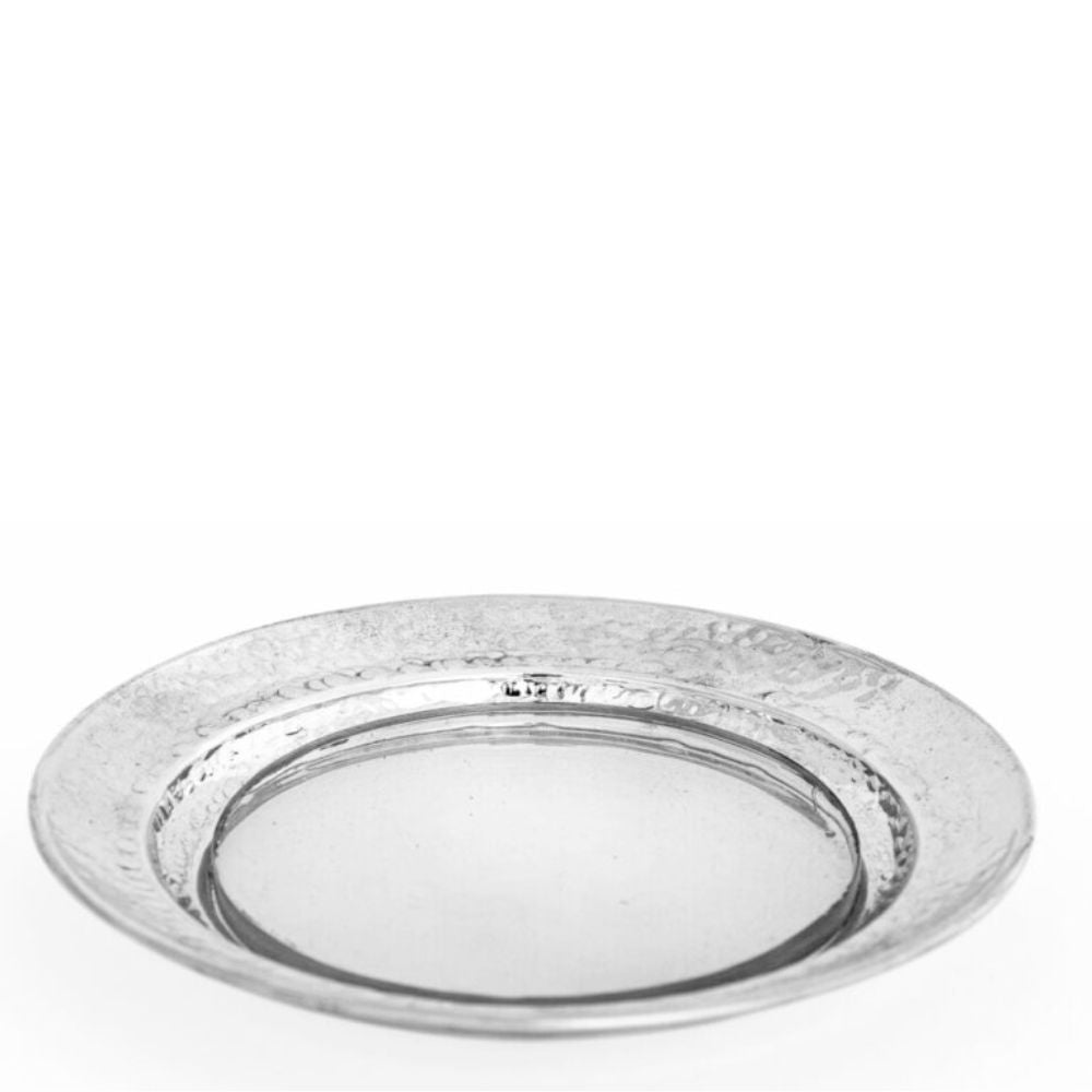 Kiddush Cup Saucer, Hammered Sterling Silver