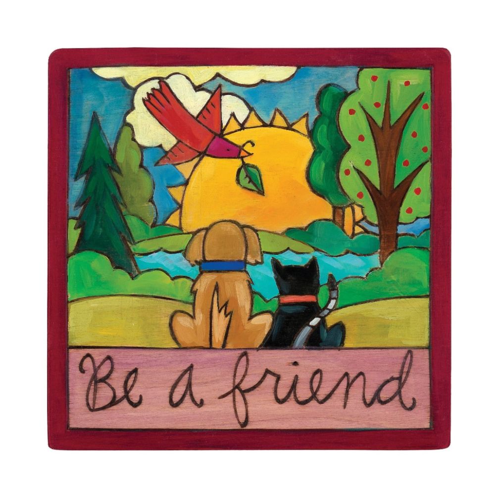 Wall Plaque, Be a Friend "Packmates" 6" x 6"