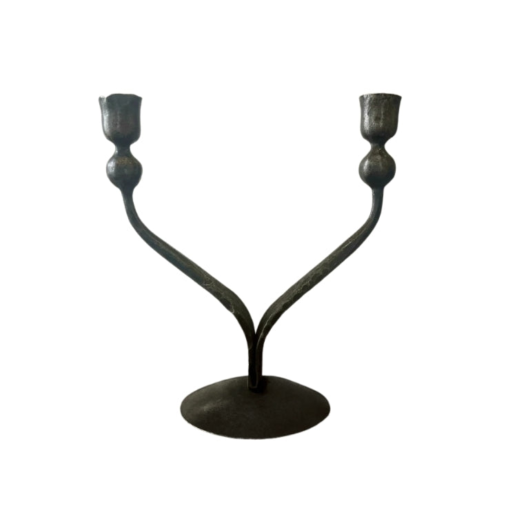 Candlesticks, One Piece Tapered Design, Wrought Iron