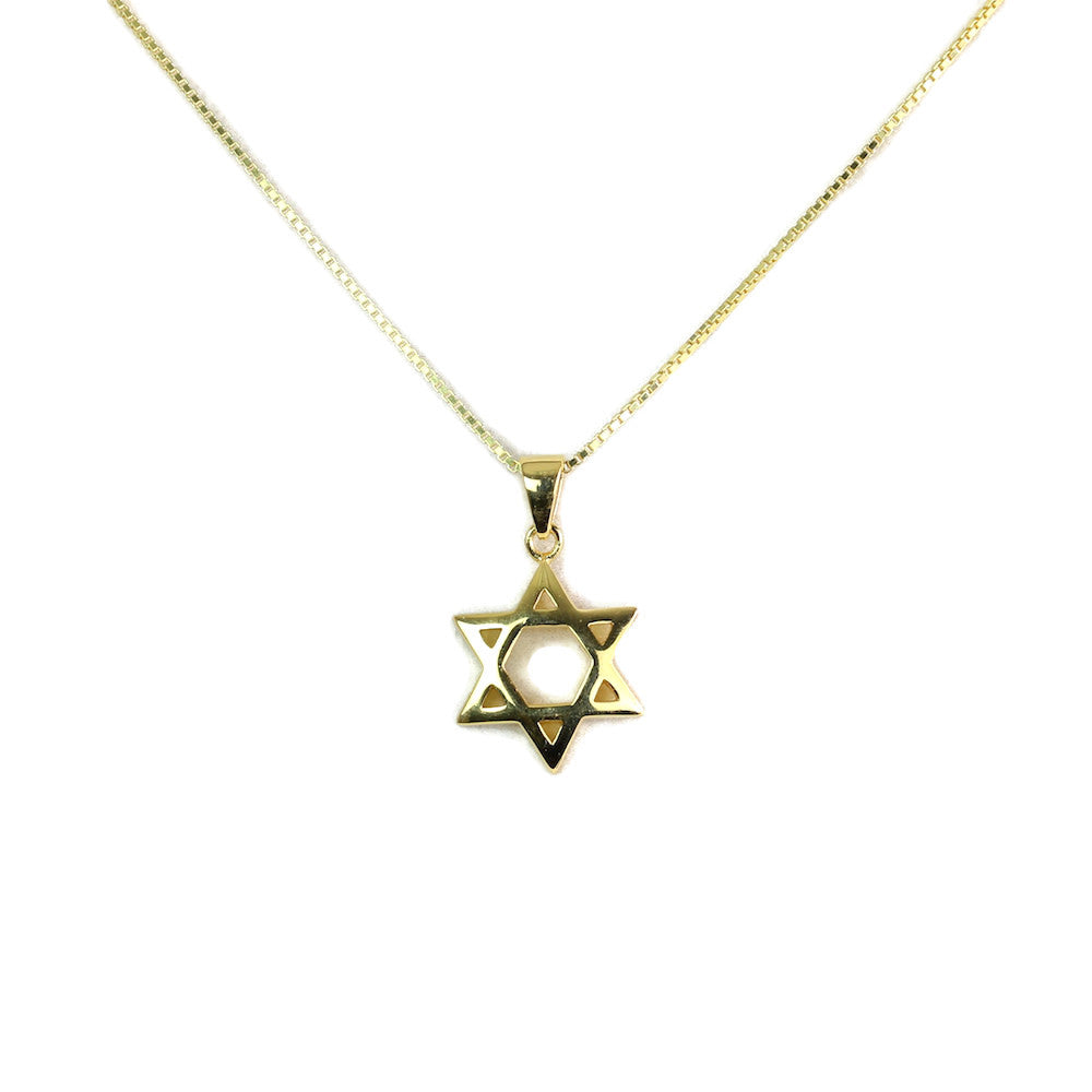 Necklace, Star, Curved Design, Small, Gold Plate over Sterling Silver, Includes 18" Chain