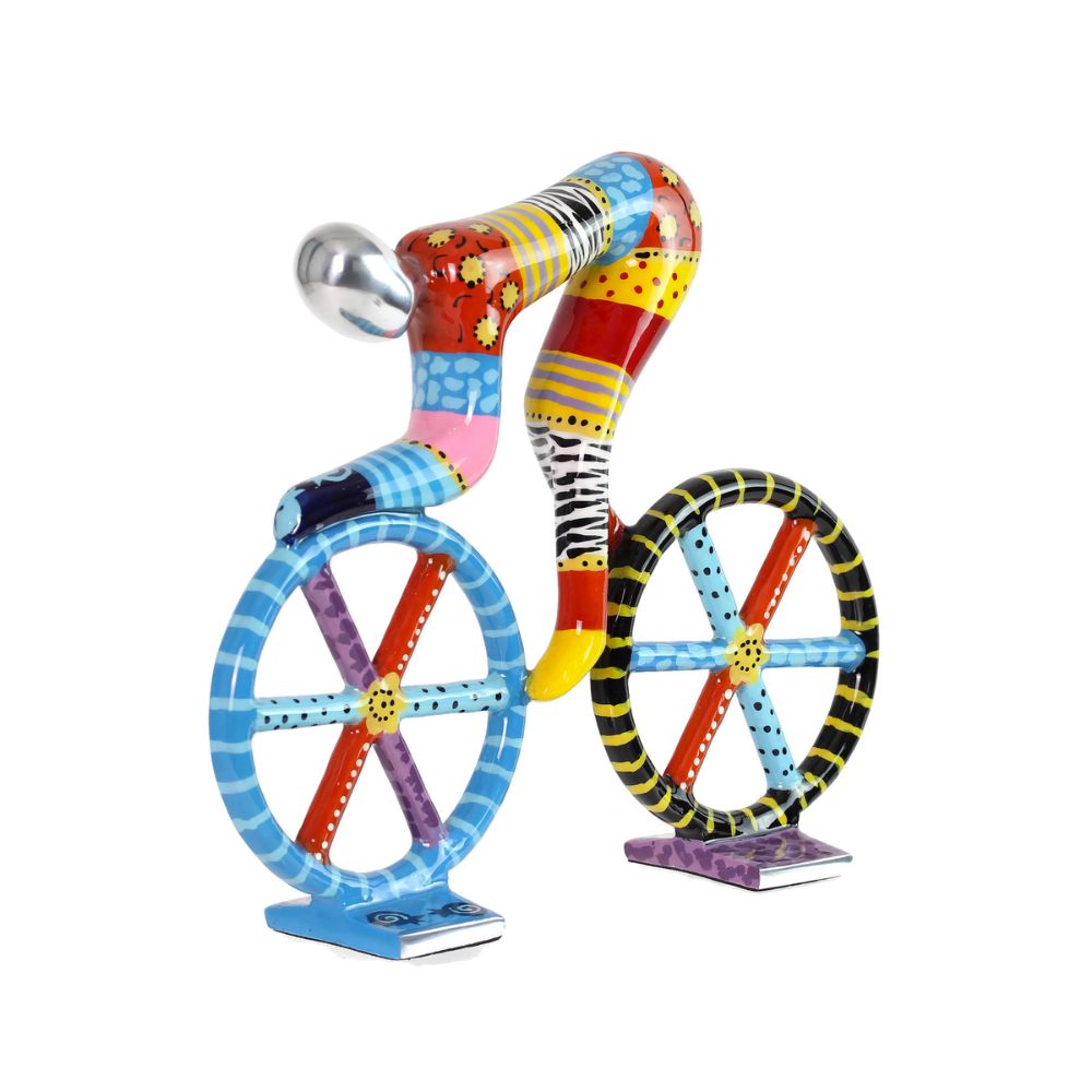 Bicycle Sculpture, Multi Color Hand Painted Over Aluminum