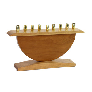 Menorah, Cherry Wood with Cherry Burl