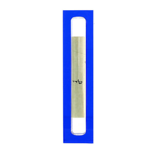 Mezuzah, Acrylic with Blue Highlights