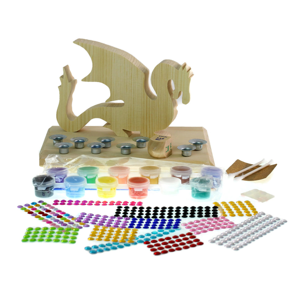 Menorah Kit, Wooden Dragon, Make Your Own